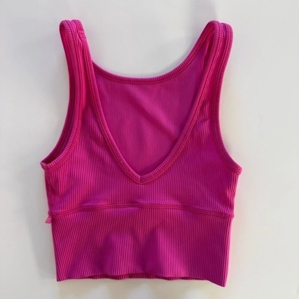 Lululemon Power Pivot Tank Top SIze XS Pink Cropped Reversible Yoga Pilates